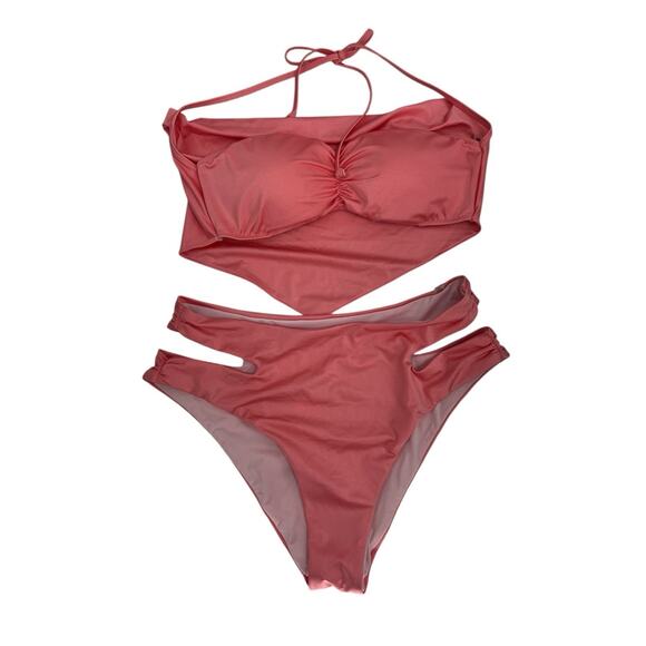 Victoria Secret Cut Out Bikini Pink M/L NWT - Picture 1 of 4